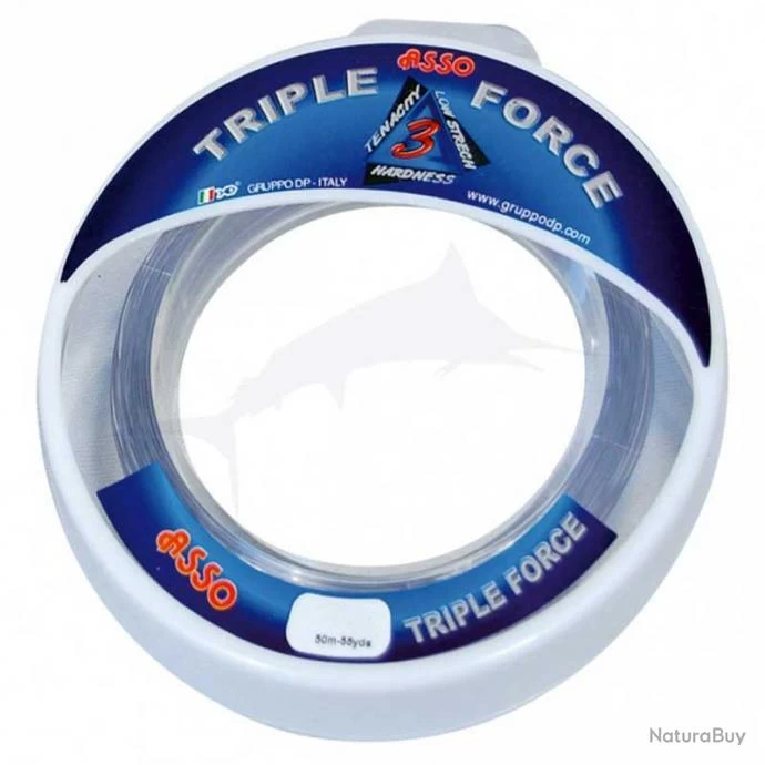 Asso Nylon Triple Force 333lb Gris Acier 50m 1 Asso Nylon Triple Force 333lb Gris Acier 50m