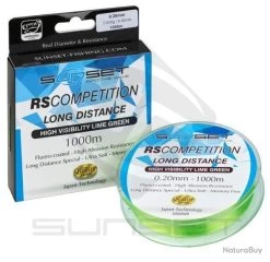 Nylons Sunset RS Compétition - Long Distance Hi-Visibility Lime Green - 1000 M - 0.16 Mm / 1.46 Kg